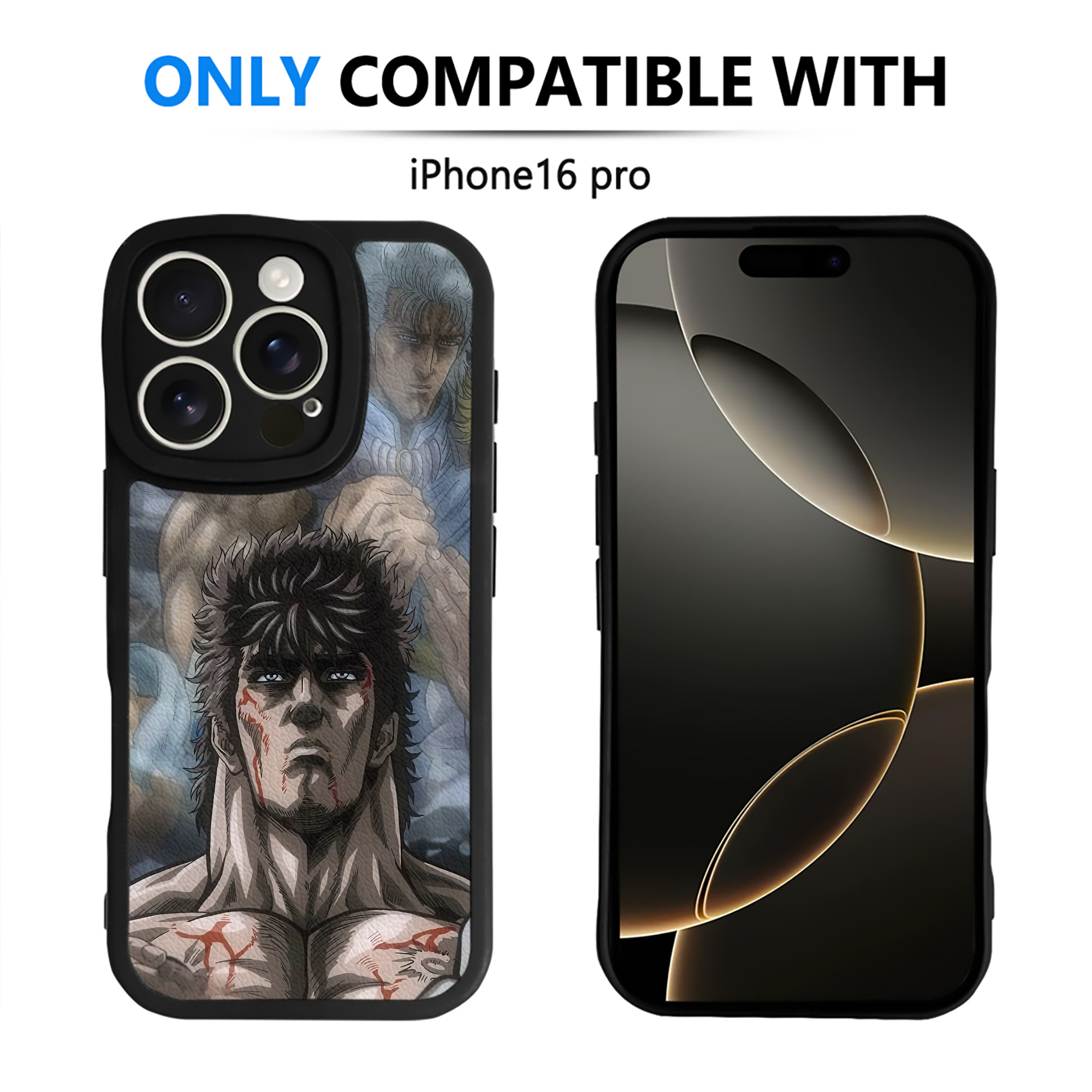 （画像用） 北斗の拳 Fist of the North Star 【iPhone 16シリーズ対応】シリコンスマホケース（レザー調） 材質：シリコン